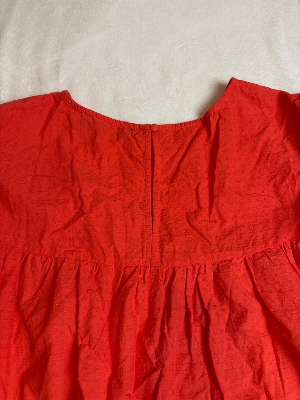 In The Beginning Red Orange Ruffle Mini Dress - Picture 7 of 7